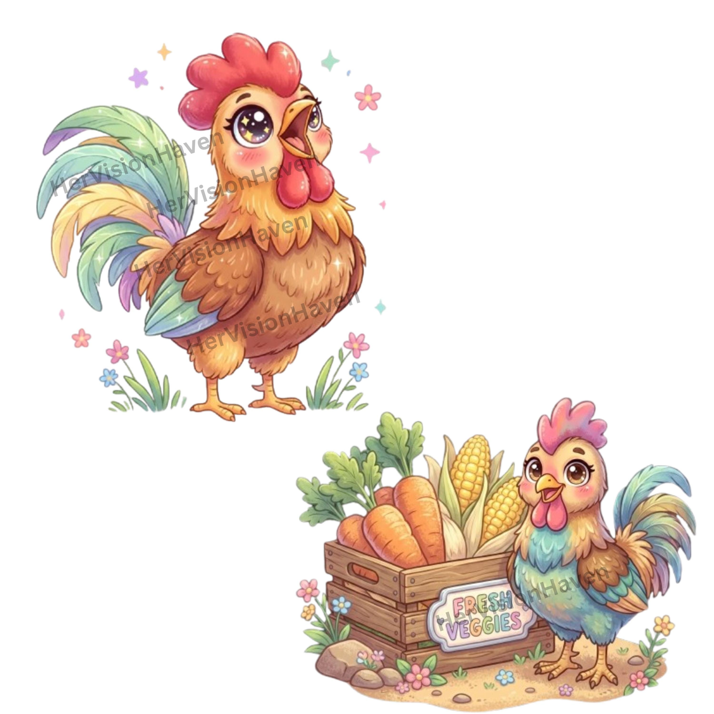 40 Whimsical Farm Animals Clipart Bundle PNG | Farm Friends Png Digital ...