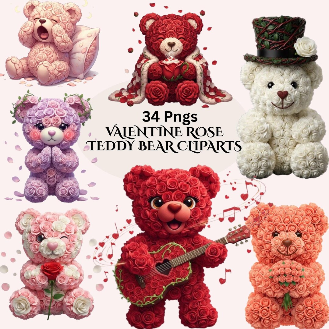 Cute Teddy Bear With Rose – Teddy Bear Gift for Valentine’s Day ...