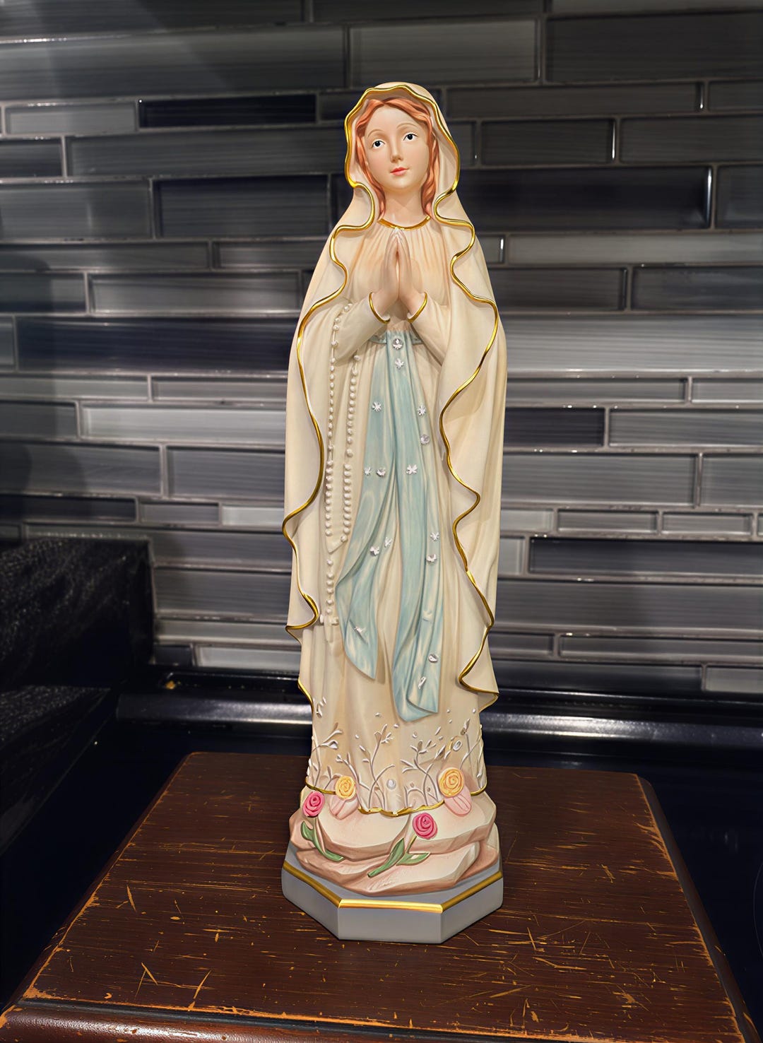11.5 Inch Our Lady of Lourdes Statue | Blessed Virgin Mary Figurine ...