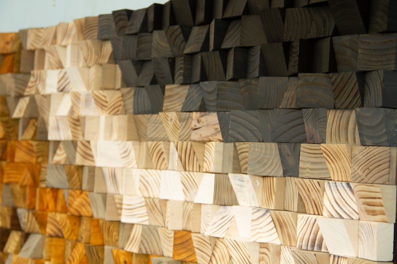 Acoustic Panel Wood Wall Art sound diffuser wood art black