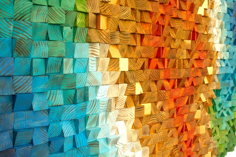 Norhtern Lights Wood Wall Art Pixelated Wood Wall Art Etsy