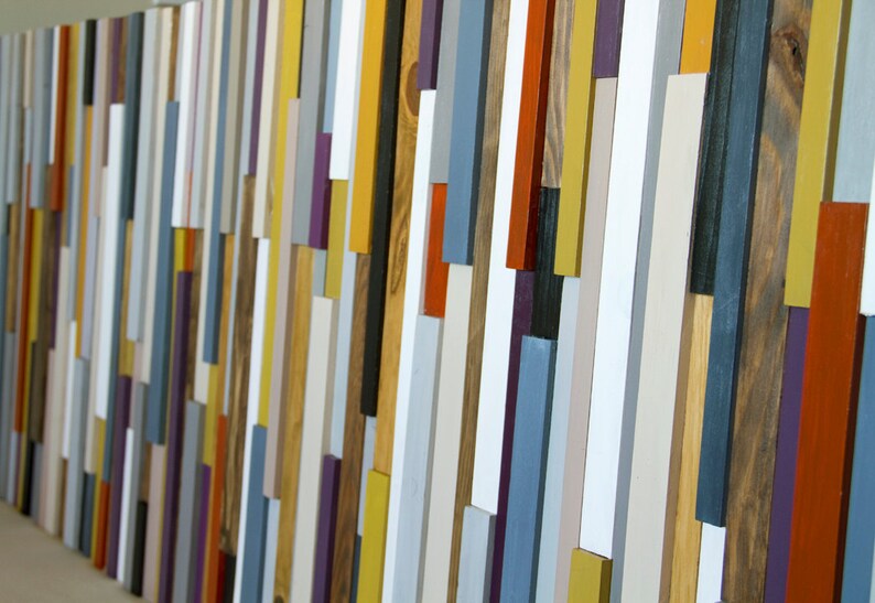 Reclaimed Wood Art Wall Sculpture 3D Framed Painted Wood Etsy