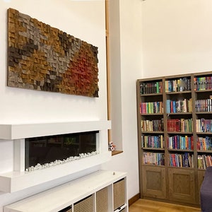Rustic Wood wall Art, abstract wood art sculpture, reclaimed wood sound diffuser