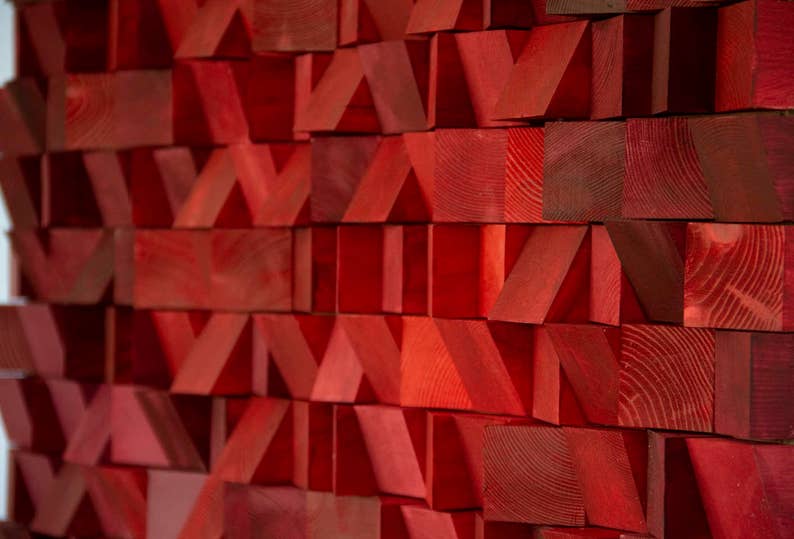 Wood Wall Art SALE Monochromatic Wood Art in Red New 2017 Etsy UK