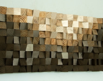 Black Wood wall Art -  silver Wood Art, READY TO SHIP sound diffusor - Reclaimed Wood Wall Art - "Silver Mars", 2020 trends