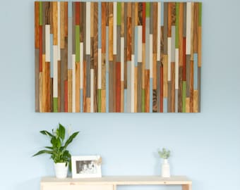 Rustic Wall Art, reclaimed wood wall art 30" x 45", earth tones