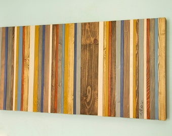 Reclaimed Wood Wall Art Headboard - Rustic Wood Decor, Modern wood sculpture, Customized gift