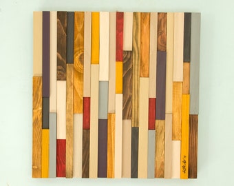 Reclaimed Wood art, Free Shipping, reclaimed wood wall art 3D, modern, 20" x 20"