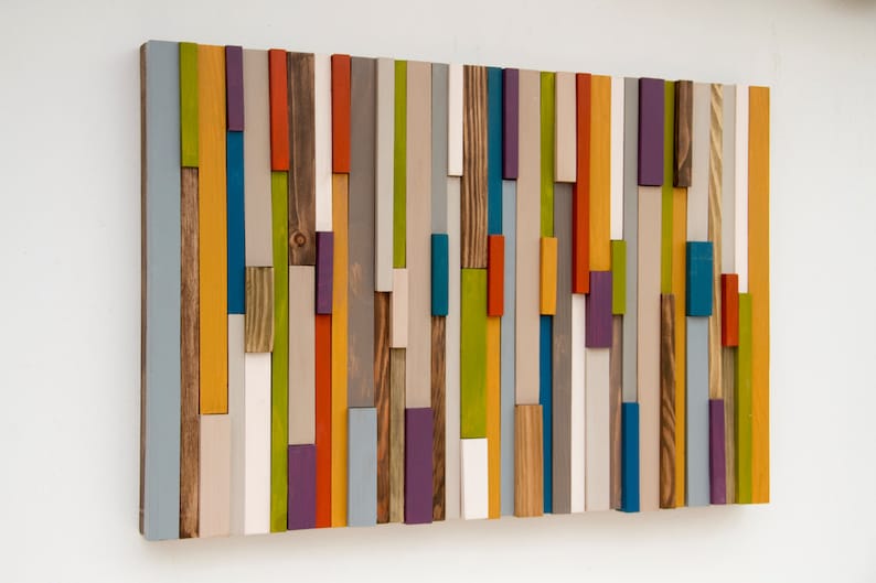 Modern Wood Art Sculpture 3D Reclaimed Wood 2015 Colour Trends Etsy