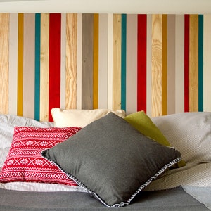 Modern Headboard from wood, Reclaimed Wood Furniture, hard wood headboard, custom sizes image 2