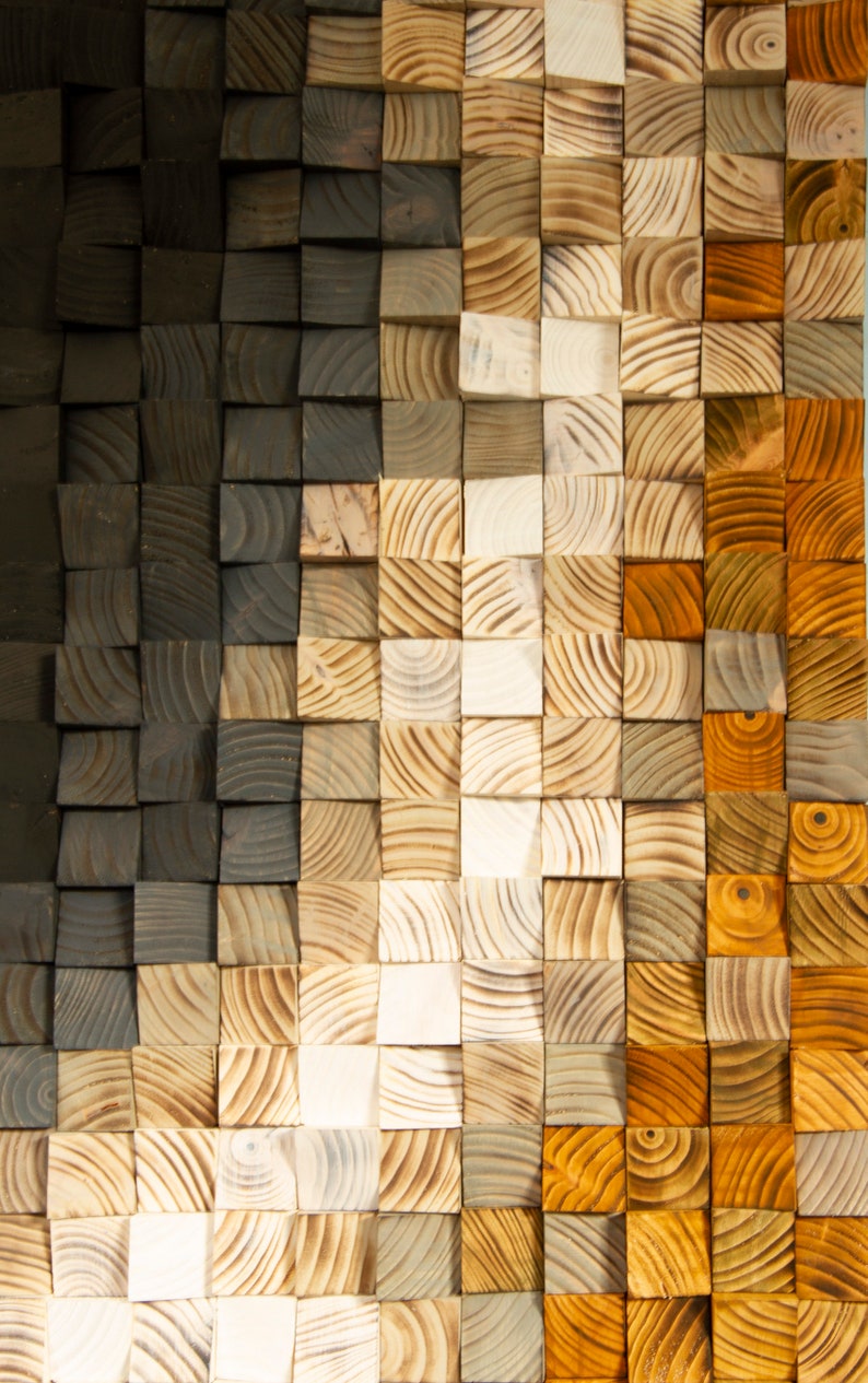 Acoustic Panel Wood Wall Art sound diffuser wood art black Etsy