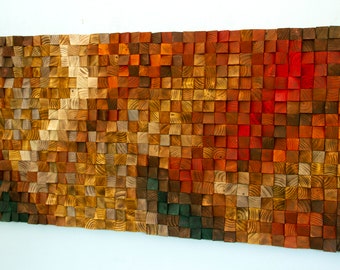 Reclaimed Wood wall Art - trending now - 3D wood art - wood wall sculpture, abstract wall art