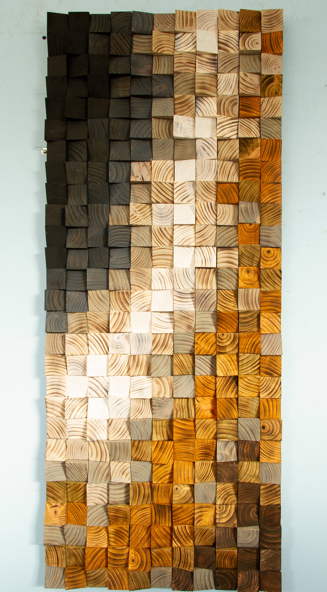 Acoustic Panel Wood Wall Art, Sound Diffuser Wood Art, Black Wood Wall