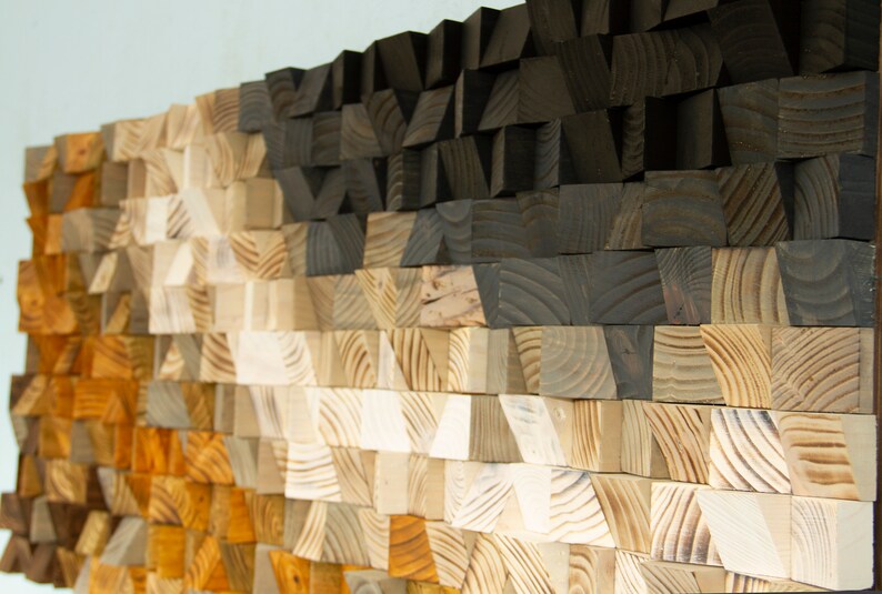 Reclaimed Wood wall Art Black River mosaïque de bois Etsy