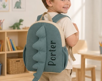 Personalized Dinosaur Toddler Backpack, Custom Name Preschool Bag, Embroidered Kids Backpack, Kindergarten School Bag, Kids Gift FF8