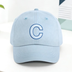 Barnmössor, Broderad denimbarnmössa, Personligt namn, Initialer-kepsar, Monogramkeps för småbarnspojkar, Basebollkeps för barnnamn