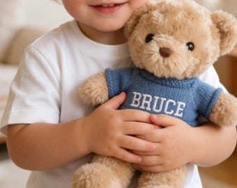 Personalized Teddy Bear with Embroidered Name,Custom Stuffed Animal,New Baby Gift,1st Birthday Gift,Personalised Gift for Kids,1605