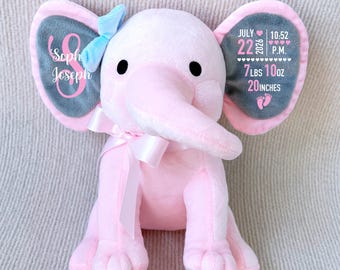 Geburtsnummer Elefant, personalisierte Neugeborenen Andenken