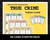 True Crime Taboo Game | Forbidden Word-Style Printable Party Game | Instant Download