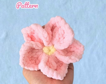 Patrón de crochet para llavero con flores japonesas, sin costuras