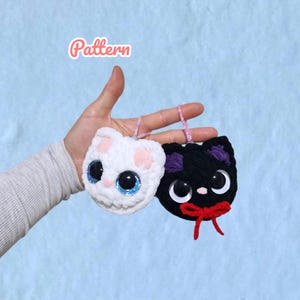 Patrón de crochet para llaveros de mini gatos, sin costuras