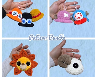Pirate Keychains Crochet Pattern LOW SEW Big Bundle