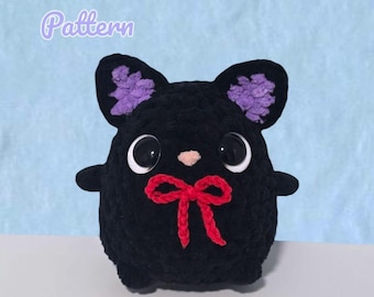 Patrón de crochet de gato chibi de costura baja