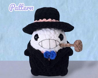 Patrón de crochet de cabeza de nabo Chibi de costura baja