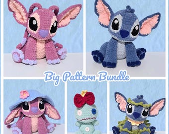 BIG BUNDLE Kauai Monster, Angel Monster and Scrump Crochet Pattern with Outfits