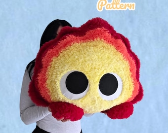 Patrón de crochet para almohada de demonio de fuego XL