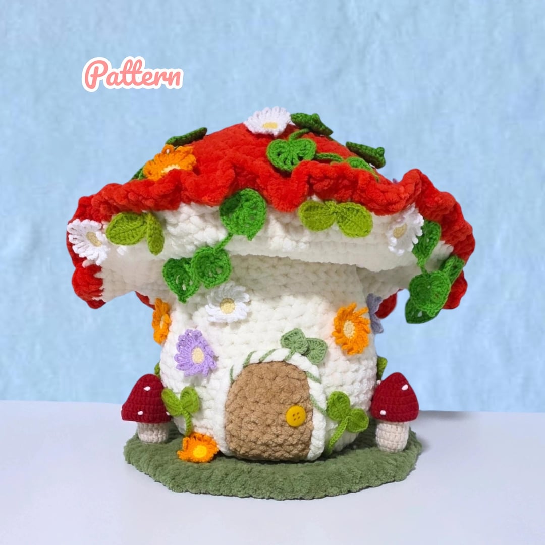 Mushroom Wood Cabin House Crochet Pattern LOW SEW - Etsy