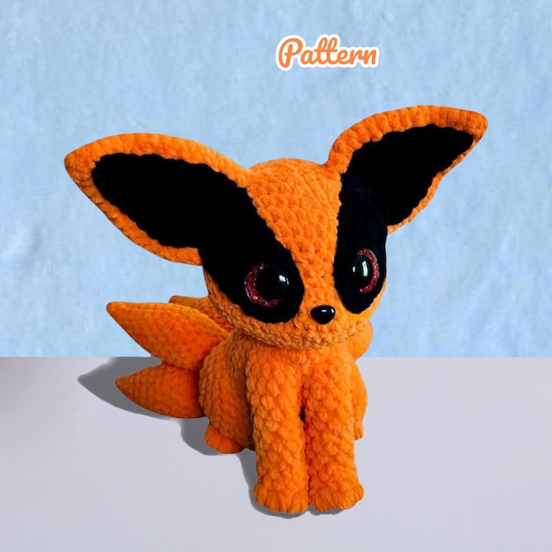 Patrón de crochet de zorro ninja de anime imagen 1