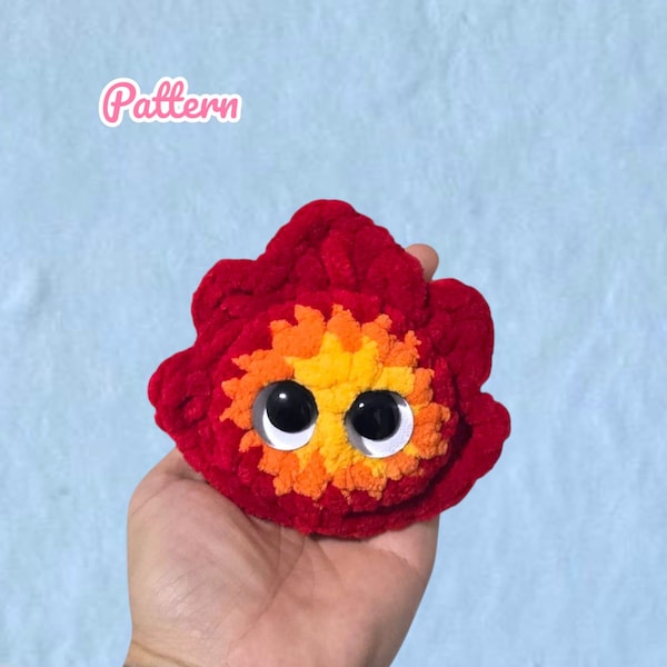 Mini vuurdemon sleutelhanger haakpatroon (zonder naaien)