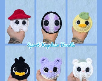 Mini Spirit Keychains Crochet Pattern LOW SEW Bundle