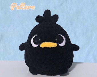 Patrón de crochet de pájaro chibi sin costura