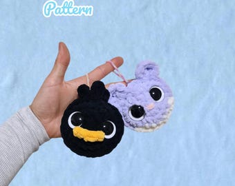 Mini Mouse & Bird Keychains Crochet Pattern NO SEW Bundle