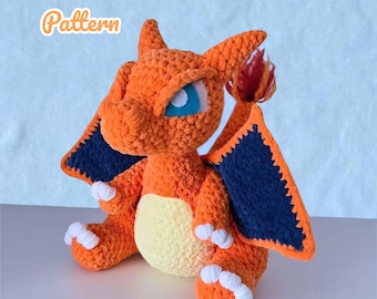 Patrón de ganchillo de dragón de fuego