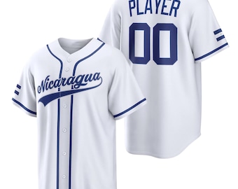 Custom Nicaragua Baseball Jersey, Personalized Player Name Number Shirt