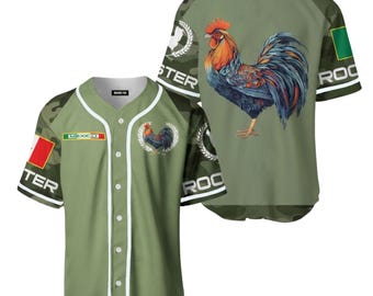 Mexico Rooster Baseball Jersey, Mexican Pride Shirt, Camo Chicken Jersey