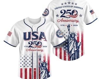 USA 250th Anniversary Baseball Jersey, Patriotic America 1776–2026 Shirt