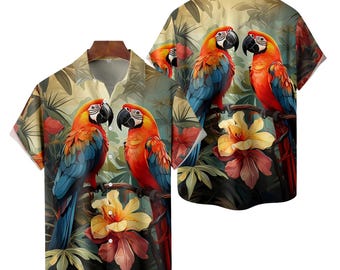 Parrot Floral Hawaiian Shirt