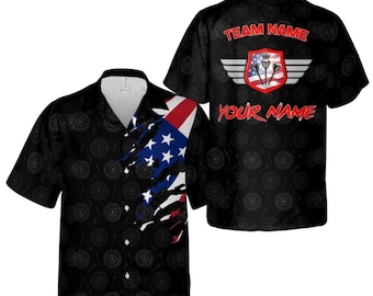 Custom Darts Bowling Shirt, Team Name Jersey, Patriotic Dart Player Gift