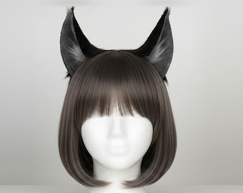 Clips para el cabello con orejas de lobo de piel sintética para cosplay, accesorio realista para disfraz de orejas de lobo, Therian Kemonomimi, Anime Con, Halloween