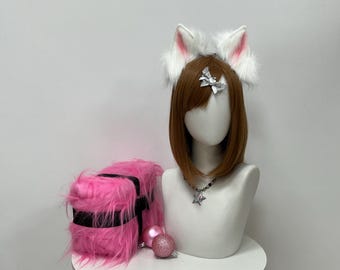 Realistic Faux Fur Ears Headband Catgirl Cosplay Accessory Costume Ears