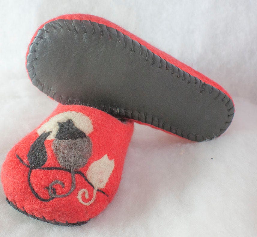 wool cat slippers