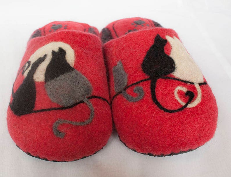 wool cat slippers