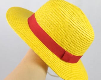 Anime Straw Hat with Neck String, Flat Cosplay Costume Prop, Anime Accessory Gift