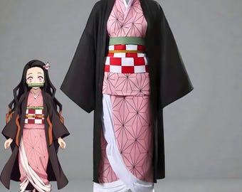 Anime Inspired Kimono Cosplay Costume Set, Japanese Style Cosplay Uniform, Party Outfit Gift