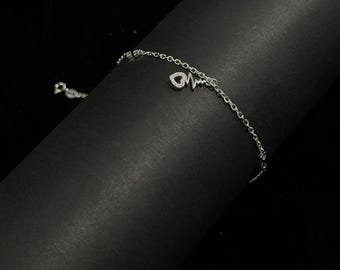 925 Sterling 925 Sterling Silver Infinity & Heartbeat Anklet