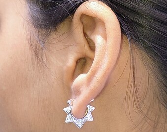 Sterling 925 Sterling Silver Nova Hoops: Handmade Lightweight Earrings
